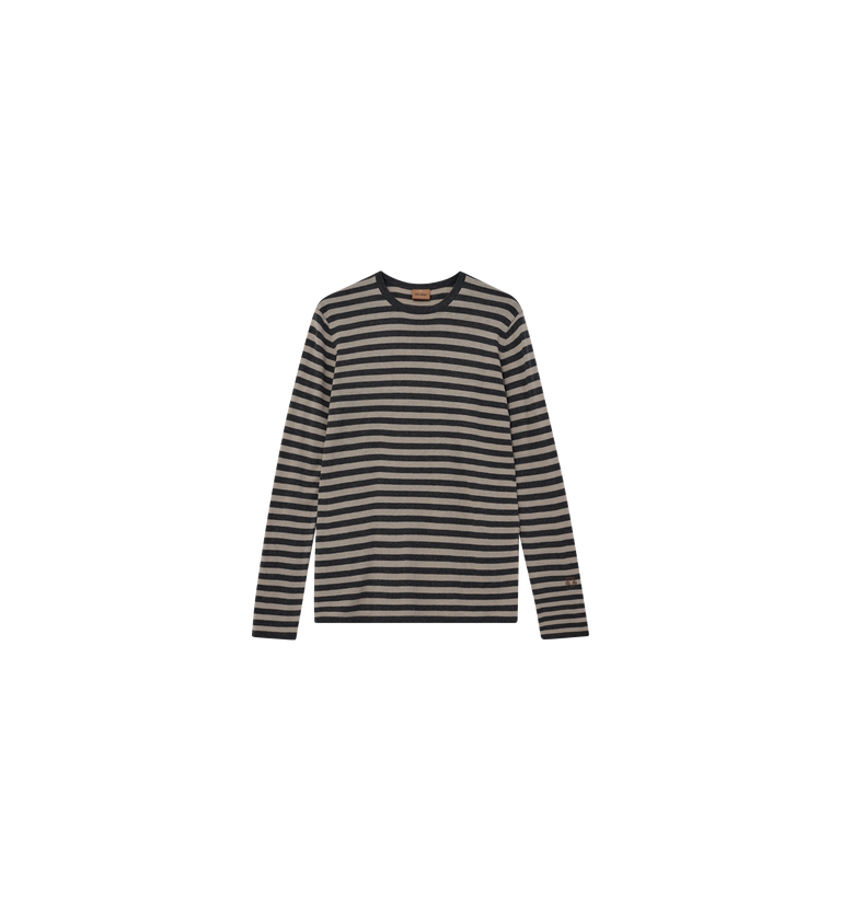 Packshot / Charcoal Melange Stripe / Front